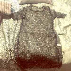 Black Sequins Swim CoverUP